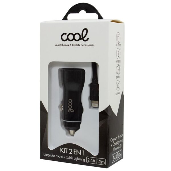 Cargador Coche iPhone / iPad Conexión Lightning (2 x USB) COOL - Imagen 3