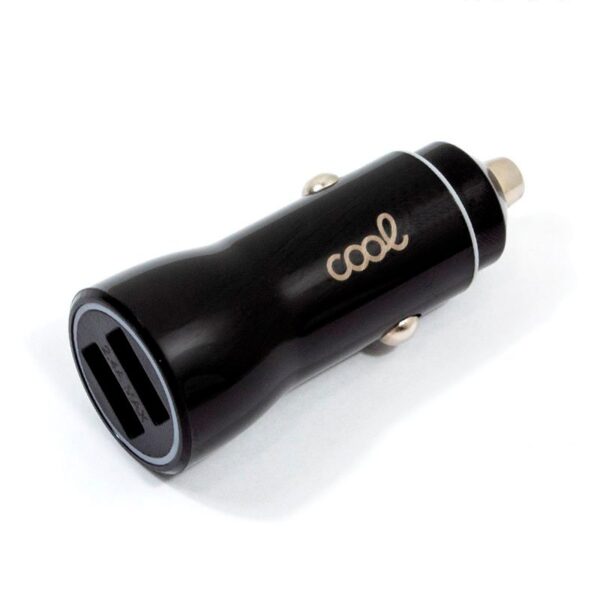 Cargador Coche Universal Doble Entrada Usb COOL Negro 2.4 Amp - Imagen 2