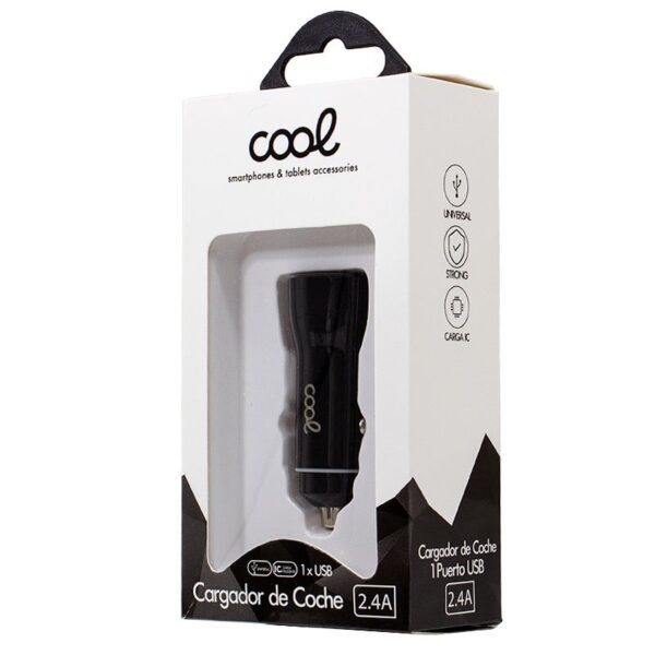 Cargador Coche Universal Doble Entrada Usb COOL Negro 2.4 Amp - Imagen 3