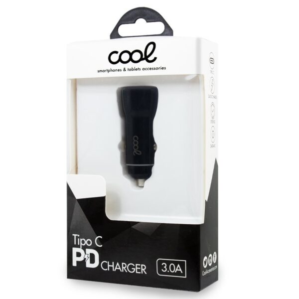 Cargador Coche Universal Entrada Tipo C (PD) COOL (18W) Negro - Imagen 3