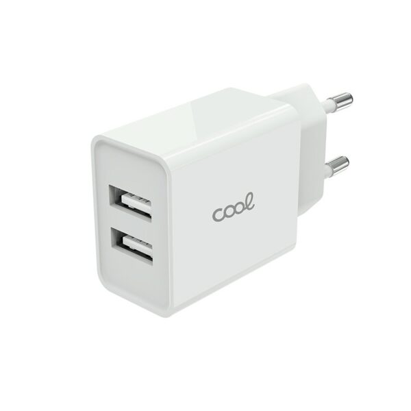 Cargador Red Universal Entrada 2 x USB COOL 2.4 Amperios Blanco - Imagen 3