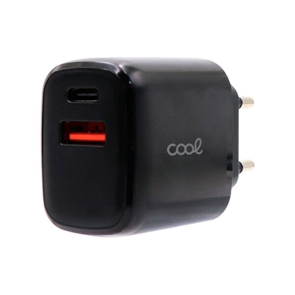 Cargador Red Universal Fast Charger (PD) Dual Tipo-C / USB COOL (20W) Negro - Imagen 2