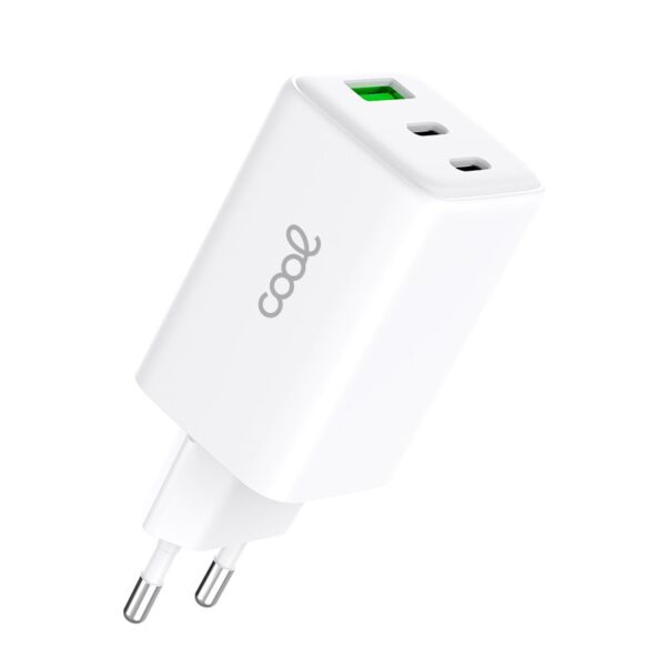 Cargador Red Universal Ultra Fast PD Port x3 (2x Tipo-C + 1x USB) COOL (65W) GaN Blanco - Imagen 3