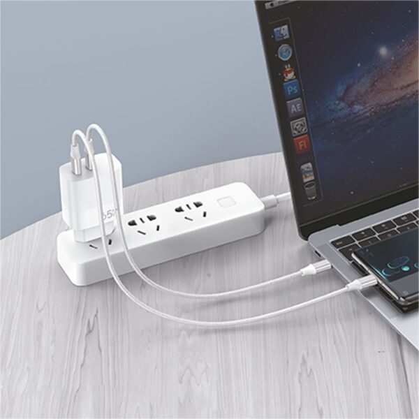 Cargador Red Universal Ultra Fast PD Tipo-C + USB COOL (65W + Cable Tipo-C) GaN Blanco - Imagen 5