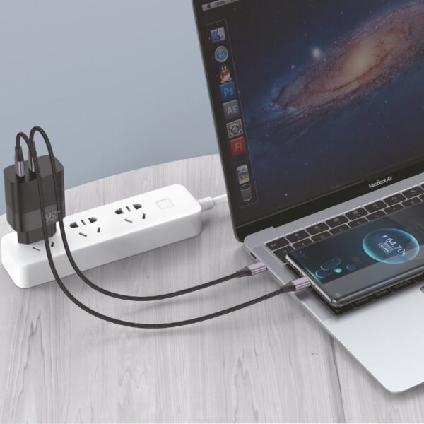 Cargador Red Universal Ultra Fast PD Tipo-C + USB COOL (65W + Cable Tipo-C) GaN Negro - Imagen 5