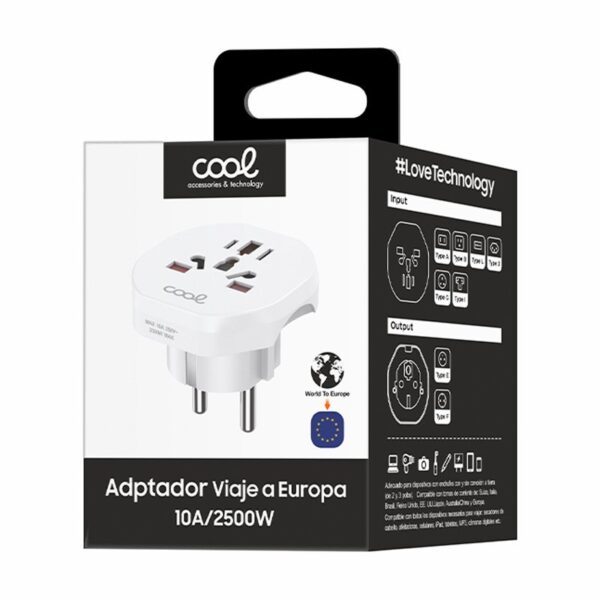 Cargador Universal Adaptador Internacional (World to Europe) COOL - Imagen 5