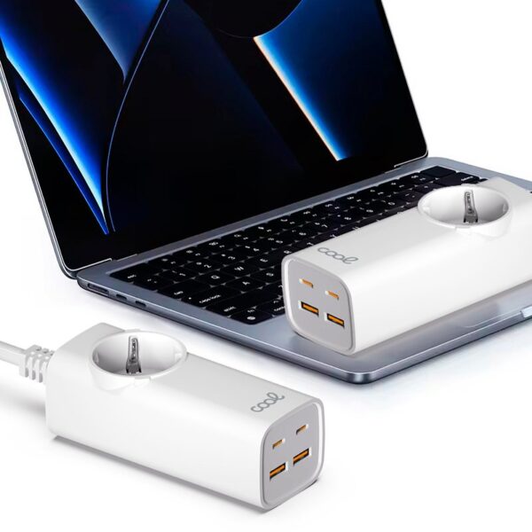 Cargador Universal Multipuerto COOL 65W (Regleta 5 Puertos) Blanco - Imagen 2