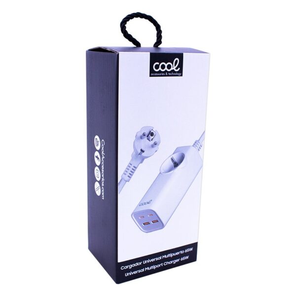 Cargador Universal Multipuerto COOL 65W (Regleta 5 Puertos) Blanco - Imagen 6