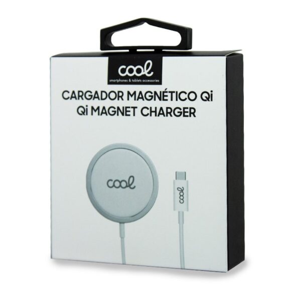 Dock Base Cargador MAGNÉTICO Smartphones Inalámbrico Qi COOL Blanco - Imagen 3