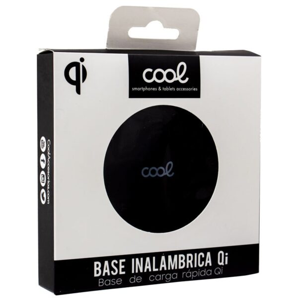 Dock Base Cargador Smartphones Inalámbrico Qi Universal COOL (Carga Rápida) Negro - Imagen 3