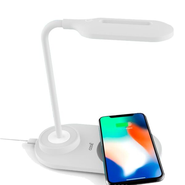 Lámpara LED + Base Carga Inalámbrica Qi COOL Blanco - Imagen 2