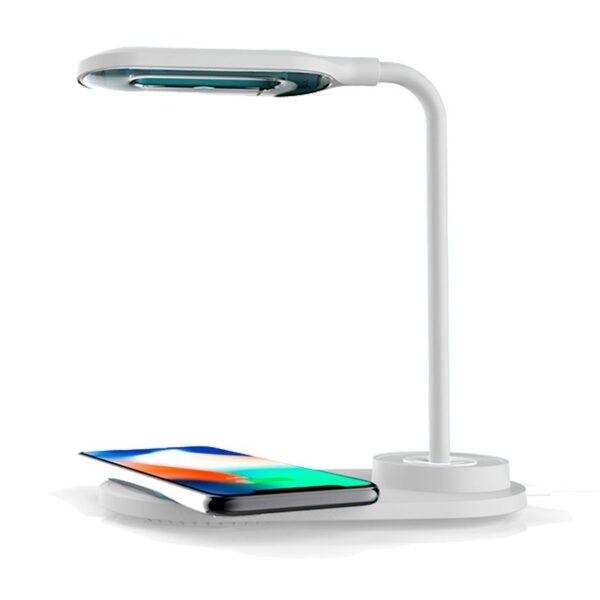 Lámpara LED + Base Carga Inalámbrica Qi COOL Blanco - Imagen 4