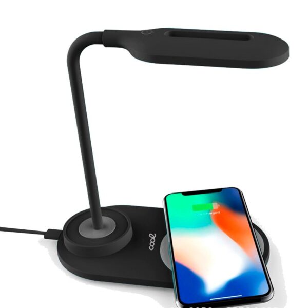 Lámpara LED + Base Carga Inalámbrica Qi COOL Negro - Imagen 2