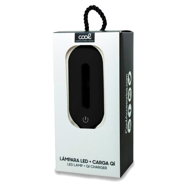 Lámpara LED + Base Carga Inalámbrica Qi COOL Negro - Imagen 3