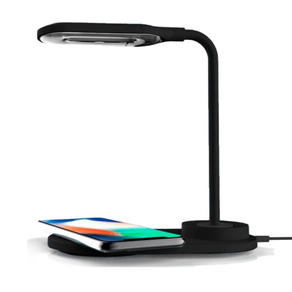 Lámpara LED + Base Carga Inalámbrica Qi COOL Negro - Imagen 4